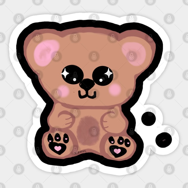 Bear Sticker by Kristonya Art
